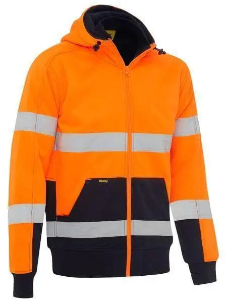 Bisley Workwear Work Wear Orange/Navy / XS Bisley TAPED HI VIS FLEECE HOODIE WITH SHERPA BK6988T